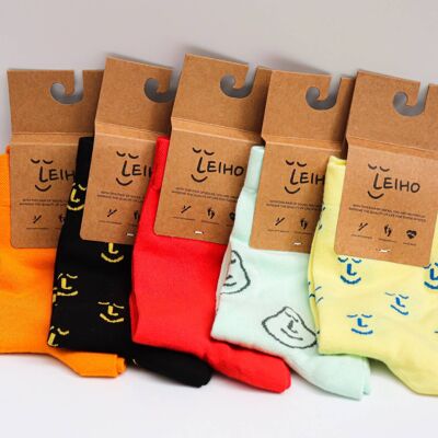 UNISEX Smiley Bamboo Socks Pack of 5