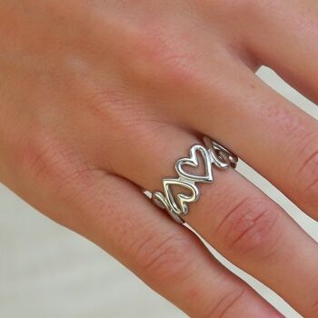 Bague en argent battement de coeur 4