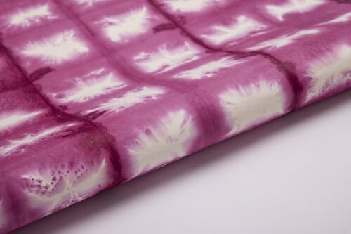 Hand Tie Dyed Gift Wrap Sheet - TD Checks Merlot
