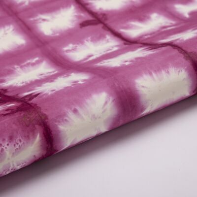 Hand Tie Dyed Gift Wrap Sheet - TD Checks Merlot