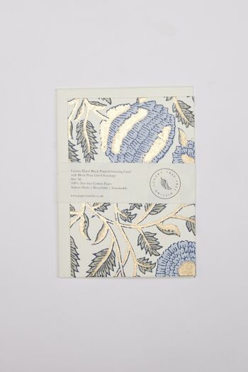 Carte de vœux imprimée à la main - GC Marigold Glitz Blue Stone 2