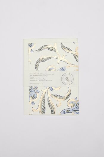 Carte de vœux imprimée à la main - GC Iris Glitz Blue Stone 2