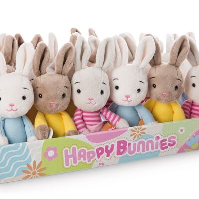 Happy Bunnies 15cm, 3 diseños en un expositor