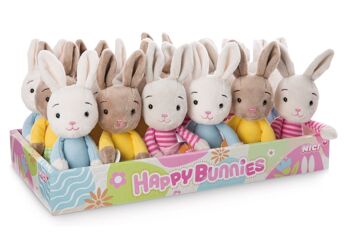 Happy Bunnies 15cm, 3 motifs dans un présentoir 1