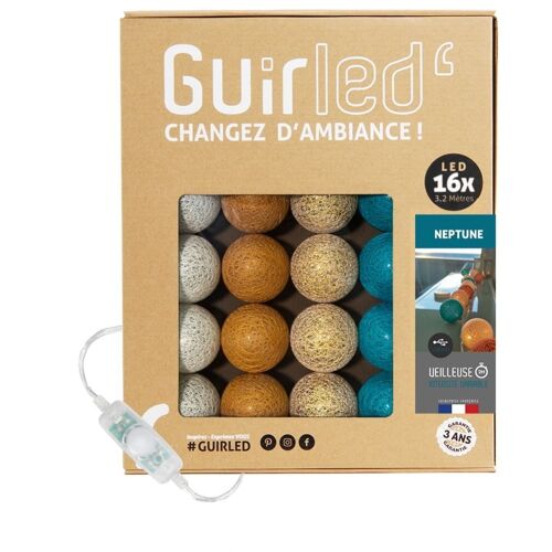 Neptune Classique Guirlande lumineuse boules coton LED USB