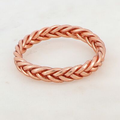 Brazalete budista trenzado talla XL - Champán oscuro
