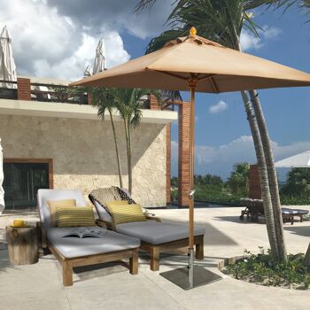 PARASOL TAUPE EN ALUMINIUM 200X200CM SANS PIED COMETE 2