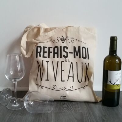 Totebag sac Refais-moi les niveaux expression vinValentines day , Easter (Pacques), gifts, décor , spring