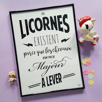 Affiche Les licornes existent… A4 papier recyclé Valentines day , Easter (Pacques), gifts, décor , spring 2