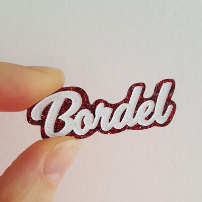 Spilla Bordel in plexiglass Artigianato francese fatto a mano San Valentino, Pasqua, regali, decorazioni, gioielli