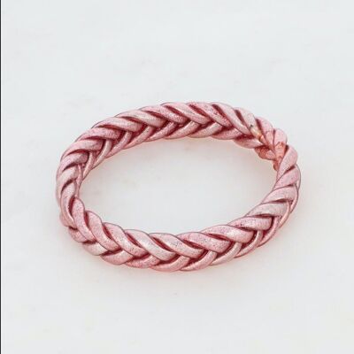 Braided Buddhist bangle size S - Rose Gold