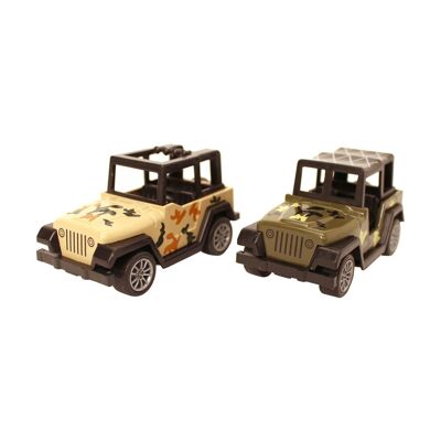 Modellino auto dell'esercito Jeep w. tirare indietro modelli assortiti