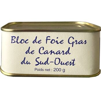 Bloc de foie gras de canard du sud-ouest, 200G 1