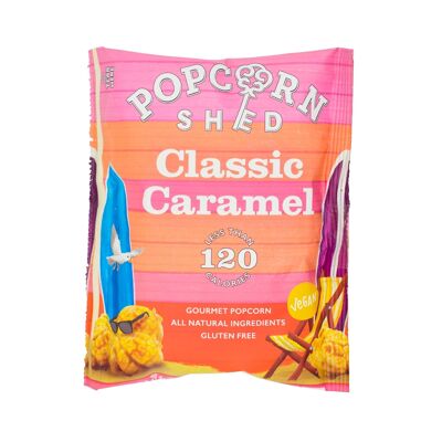 Confezione di snack popcorn gourmet al caramello classico vegano