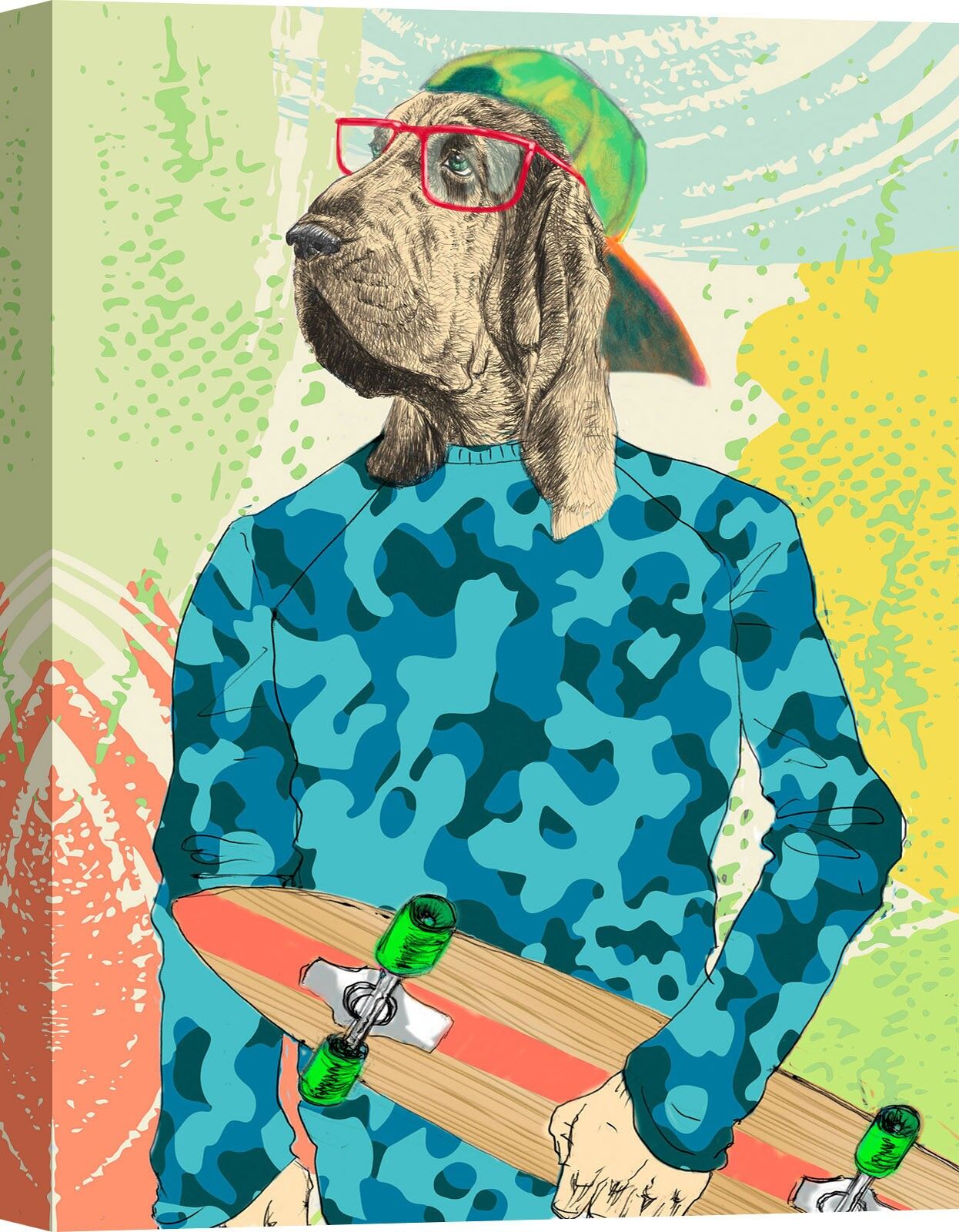 Impresión en lienzo de animales pop art: Matt Spencer, Skaterboy
