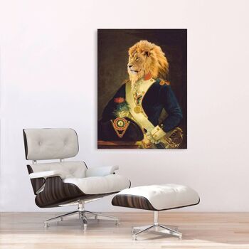 Tableau pop art avec lion, impression sur toile : Stef Lamanche, The Commander 3