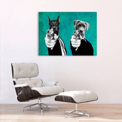 Quadro moderno con animali, stampa su tela: VizLab, Reservoir Dogs (Pop Version)