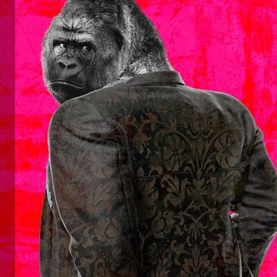 Impresión en lienzo de animales modernos: VizLab, Ape in a Suit (versión pop)