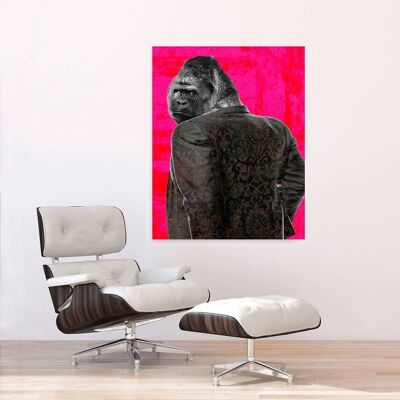 Impresión en lienzo de animales modernos: VizLab, Ape in a Suit (versión pop)