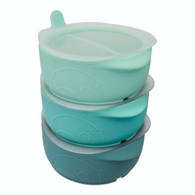 3 stackable portion bowls to fill, freeze and serve