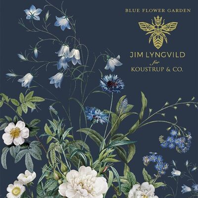 Square Cardfolder - Blue Flower Garden 8 cards w/envelopes