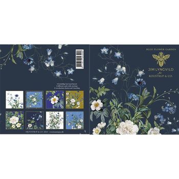 Porte-cartes carré - Blue Flower Garden 8 cartes avec enveloppes 2