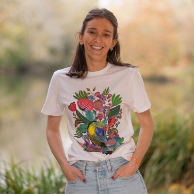 T-SHIRT IN FRANKREICH HERGESTELLT - DER BLUMEN-TUKAN