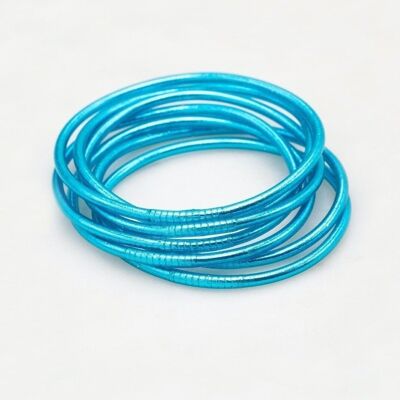 Brazalete budista fino sin mantra talla XL - Azul