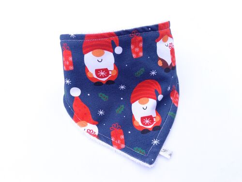 Christmas Gnome Dribble Bib Bamboo Lined-