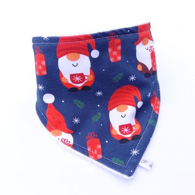 Christmas Gnome Dribble Bib Bamboo Lined-