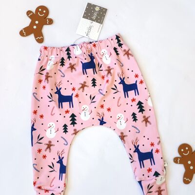 Christmas Gingerbread Pink Leggings