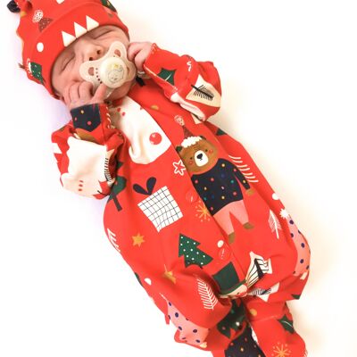 Christmas Party Print Sleepsuit, Super Cute and Cosy