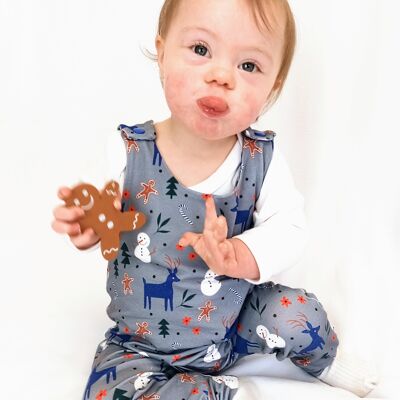 Christmas Gingerbread Grey Romper