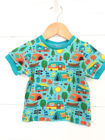 T-shirt bleu camping 3