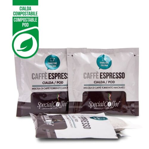 Pod/Cialde Espresso Premium -  box/dispenser da 150 cialde confezionate con carta filtro compostabile