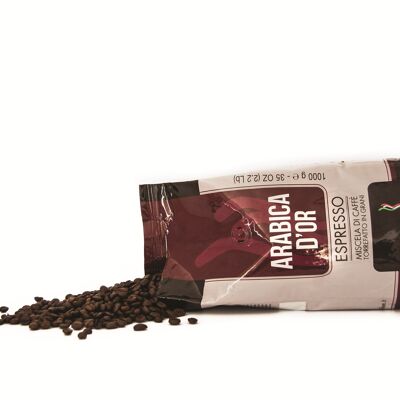 Arabica D'Or - mélange de grains de café torréfiés 1000G