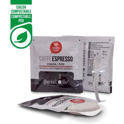 Dosettes/Pods Espresso - boîte/distributeur de 150 dosettes emballées avec du papier filtre compostable