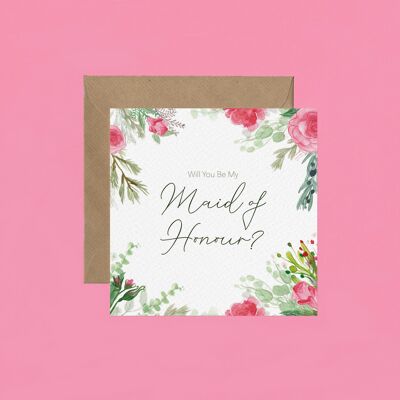 Will you be my maid of honour greetings card