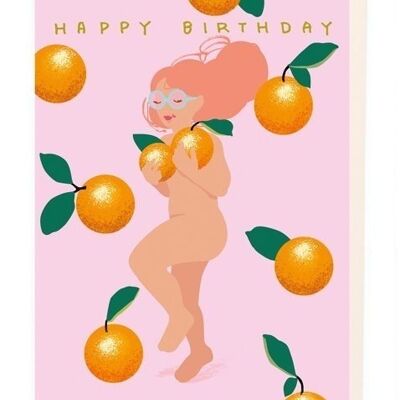 Nudie girl and oranges