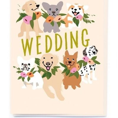 Dogs and wedding flowers