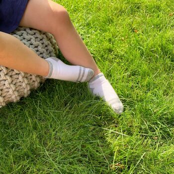 Chaussettes d'entraînement bio antidérapantes pour bébé et tout-petit - Chaussettes d'été - Blanc 3