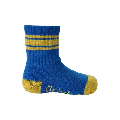 Chaussettes Sporty Non-Slip Stay-on Organic Baby and Toddler Quarter Crew - Bleu Unique