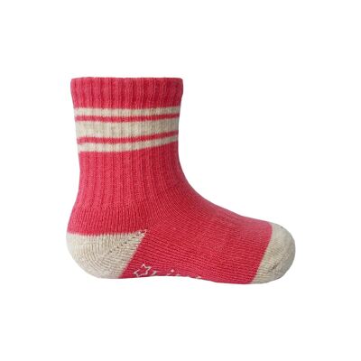 Sporty Non-Slip Stay-on Organic Baby and Toddler Quarter Crew Socks - Pop Single