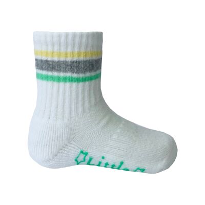 Chaussettes Sporty Non-Slip Stay-on Organic Baby and Toddler Quarter Crew - Blanc Unique