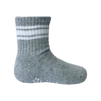 Chaussettes Sporty Non-Slip Stay-on Organic Baby and Toddler Quarter Crew - Gris Unique 1