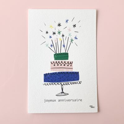Biglietto di compleanno per torta