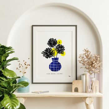 Affiche Fleurs - Vase bleu 1