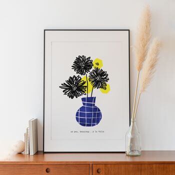 Affiche Fleurs - Vase bleu 3