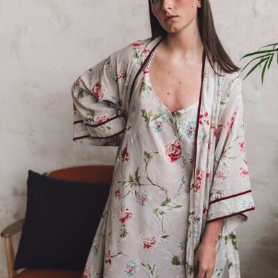 KIMONO FLORAL GRIS