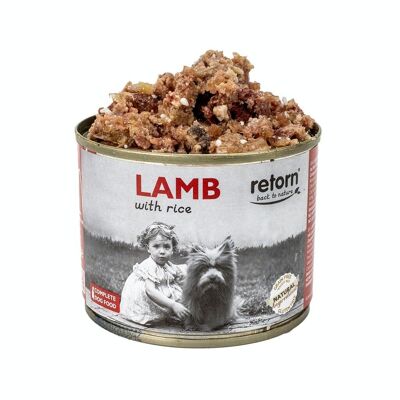 Comida húmeda para perros de cordero con arroz de RETORN
